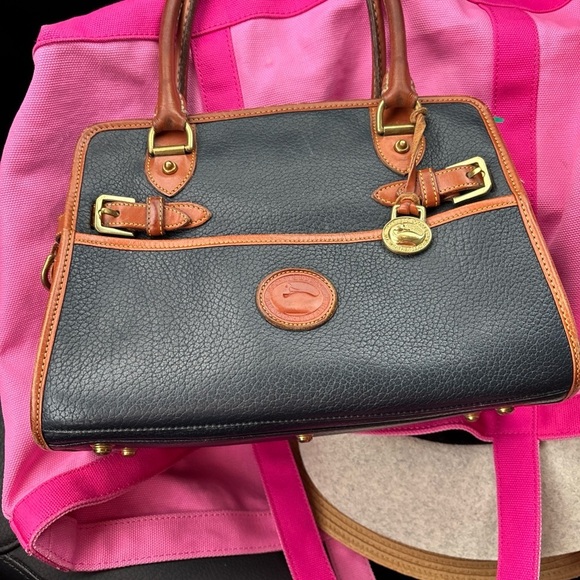 Dooney & Bourke Handbags - Vintage Dooney & Bourke Black and Brown Leather Satchel excellent condition